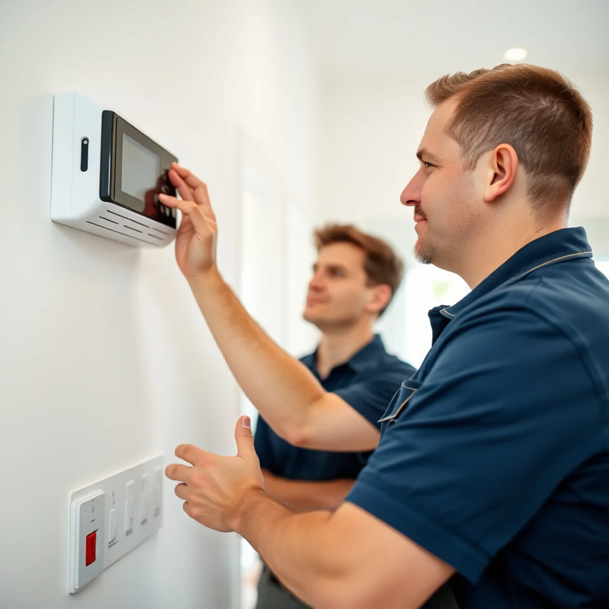 My Affordable Air technician servicing a residential HVAC system